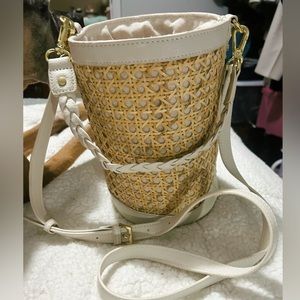 Tommy Bahama Tan and Cream Shoulder Bag